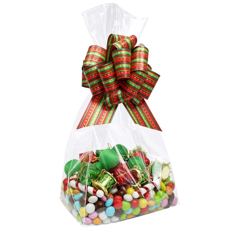 Morepack Gusseted Flat Bottom Cellophane Bags with Paper Insert 50Pcs 6x4x13 Inches Gusseted Cello Bags - Image 1